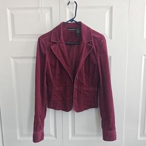 DKNY Women's Burgundy Purple Corduroy Blazer Large